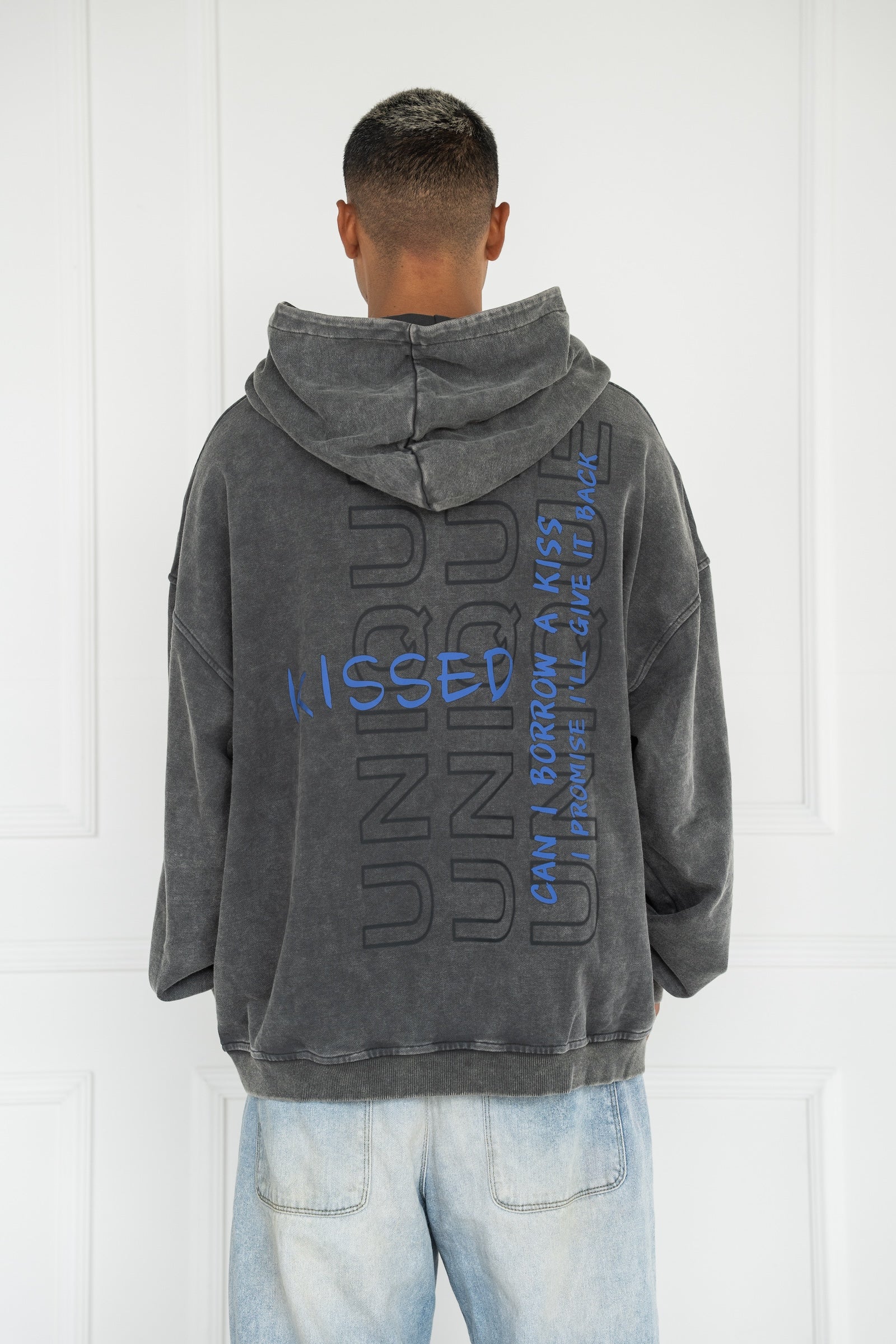 Borrow a Kiss Hoodie - Washed Grey